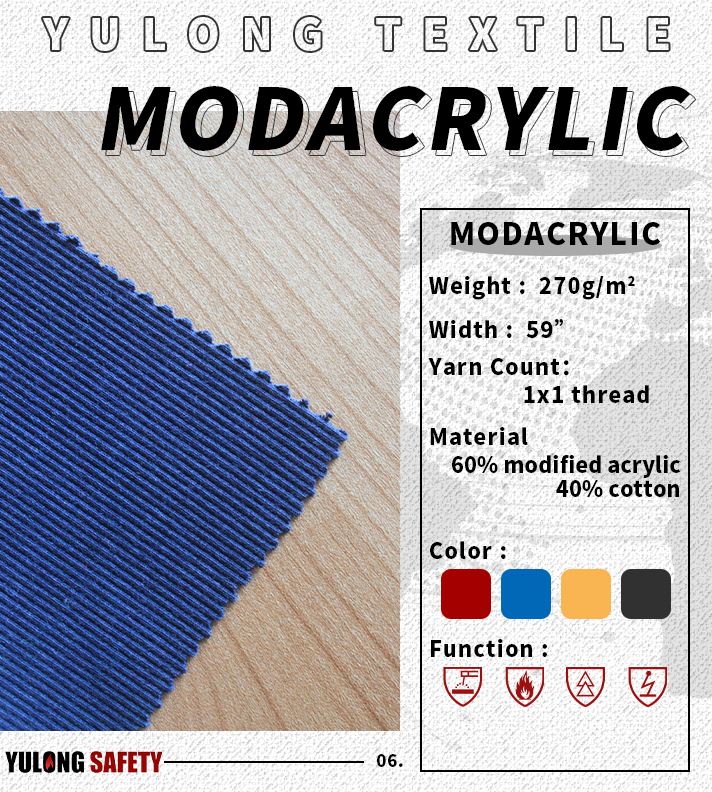 Flame retardant fabric of Modacrylic cotton knitted thread