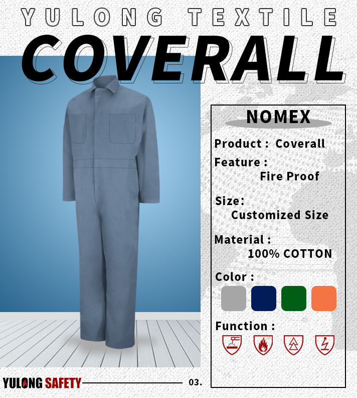 Customized aramid fr coverall for industry