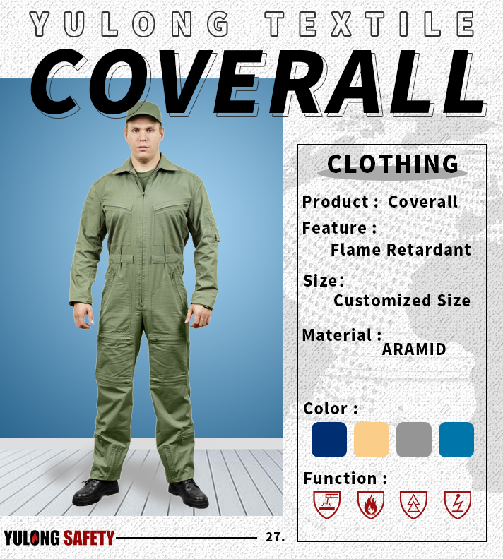 Aramid Clothing Pilot Military Warm Green Nomex Coverall